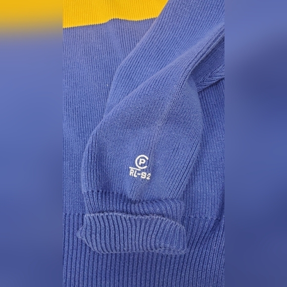 Vintage Polo Ralph‎ Lauren PRL-92 Solid Block Thick Crew Neck Cotton Sweater XL - Picture 5 of 6